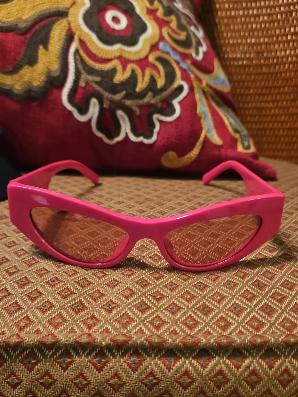 Dolce & Gabbana Pink Cat Eye Sunglasses With Case And Protective Bag